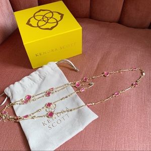 NWOT Kendra Scott Pink and Gold Yazmin Necklace